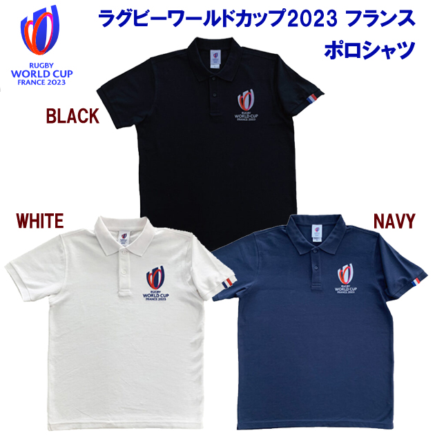 メンズウェア/ポロシャツ WORLD RUGBY ラグビーワールドカップ2023 ポロシャツ(メンズ/ポロシャツ) RWC356(カラー:WHT×サイズ:Sサイズ)