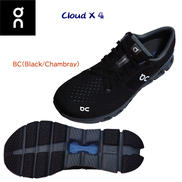 オン/メンズシューズ/ランニングシューズ 25春夏NEW Cloud X 4(メンズ/ランニングシューズ) 3ME30041446 カラー:BC(カラー:BlackChambray×サイズ:27.5cm)