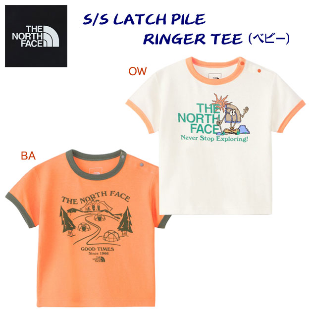 ノースフェイス/ベビーウェア/ベビーTシャツ/Tシャツ 24春夏NEW ラッチパイルリンガーティー(ベビー/Tシャツ) NTB32474(カラー:BA×サイズ:90サイズ)